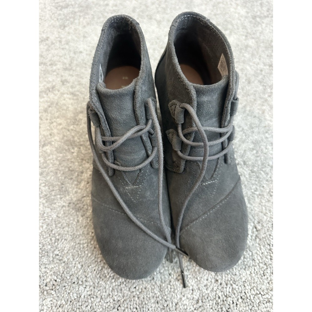 TOMS Kala Desert wedge booties‎ in grey suede 8